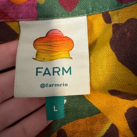 FARM RIO 100% Linen Tropical Banana Playsuit Romper Size Large GUC - Picture 8 of 9